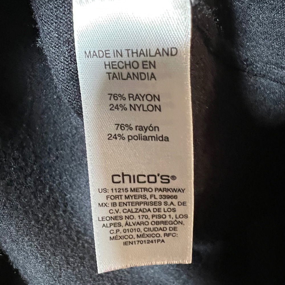 Chicos Size 1 Black‎ Long Sleeve Puff Sleeve Crew Neck Sweater Small - Picture 3 of 6